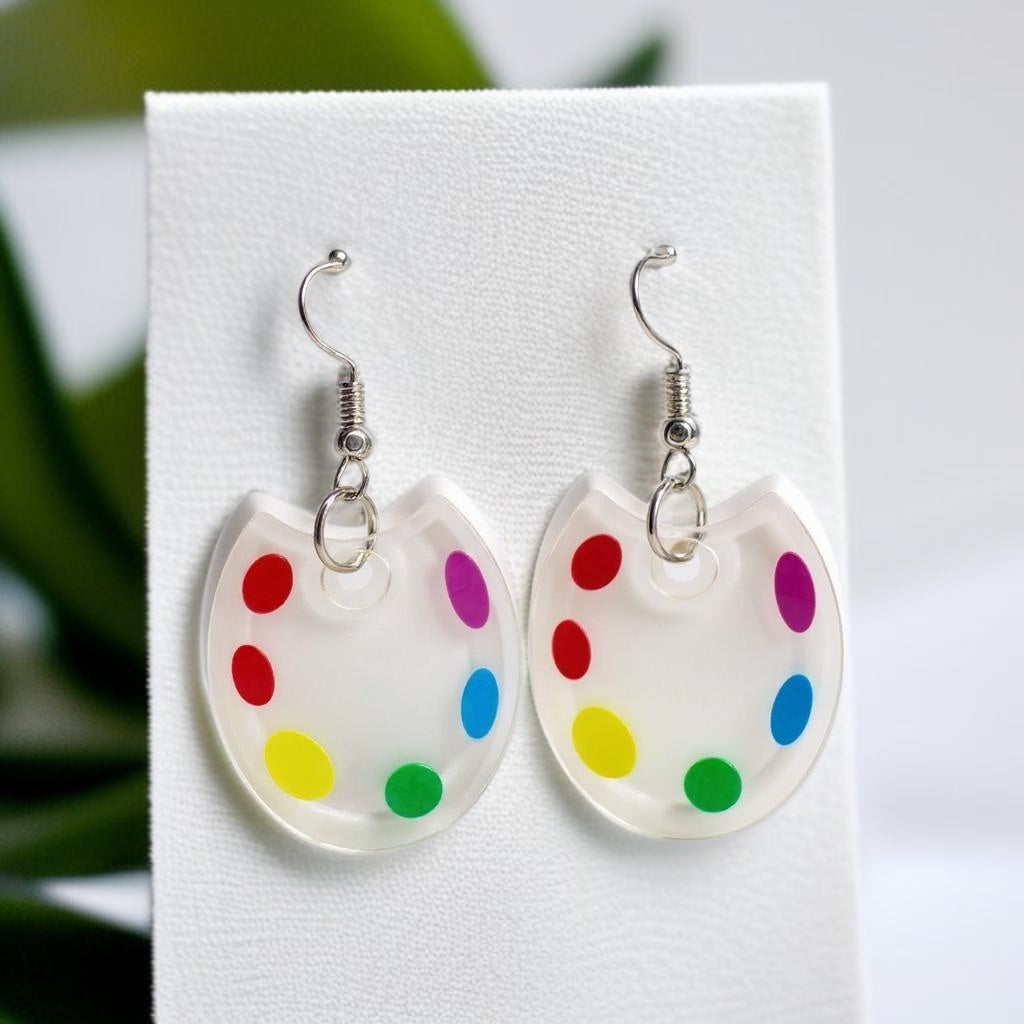 Artsy & Awesome: Colorful Art Palette Dangle Earrings for Creatives & Teachers! 🎨 - Rhythms of Grace Creative