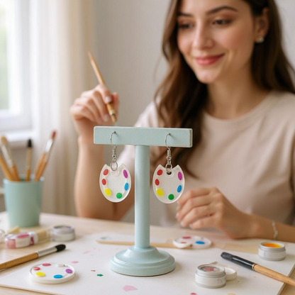 Artsy & Awesome: Colorful Art Palette Dangle Earrings for Creatives & Teachers! 🎨 - Rhythms of Grace Creative