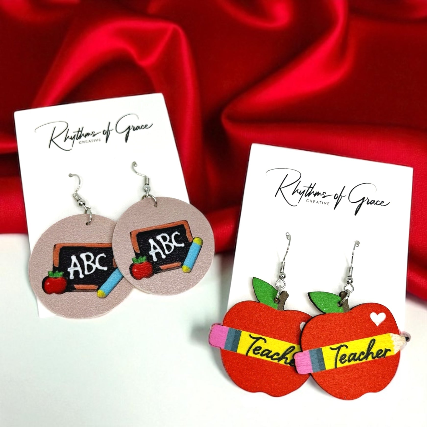 Teacher ABC's Earrings: Celebrate Educators in Style! 🍏 - Rhythms of Grace Creative