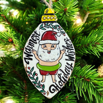 Warmest Holiday Wishes Ornament – Santa’s On Vacation! 🎅🌴