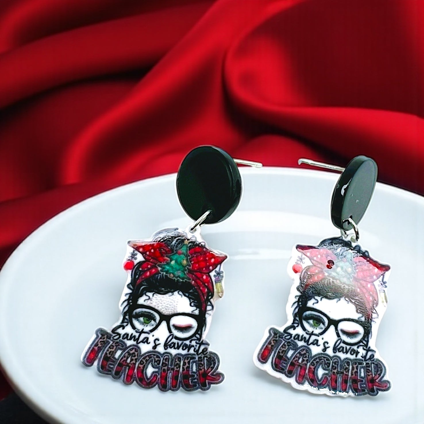 Christmas Teacher Earrings: Spread Holiday Cheer! 🎄 - Rhythms of Grace Creative