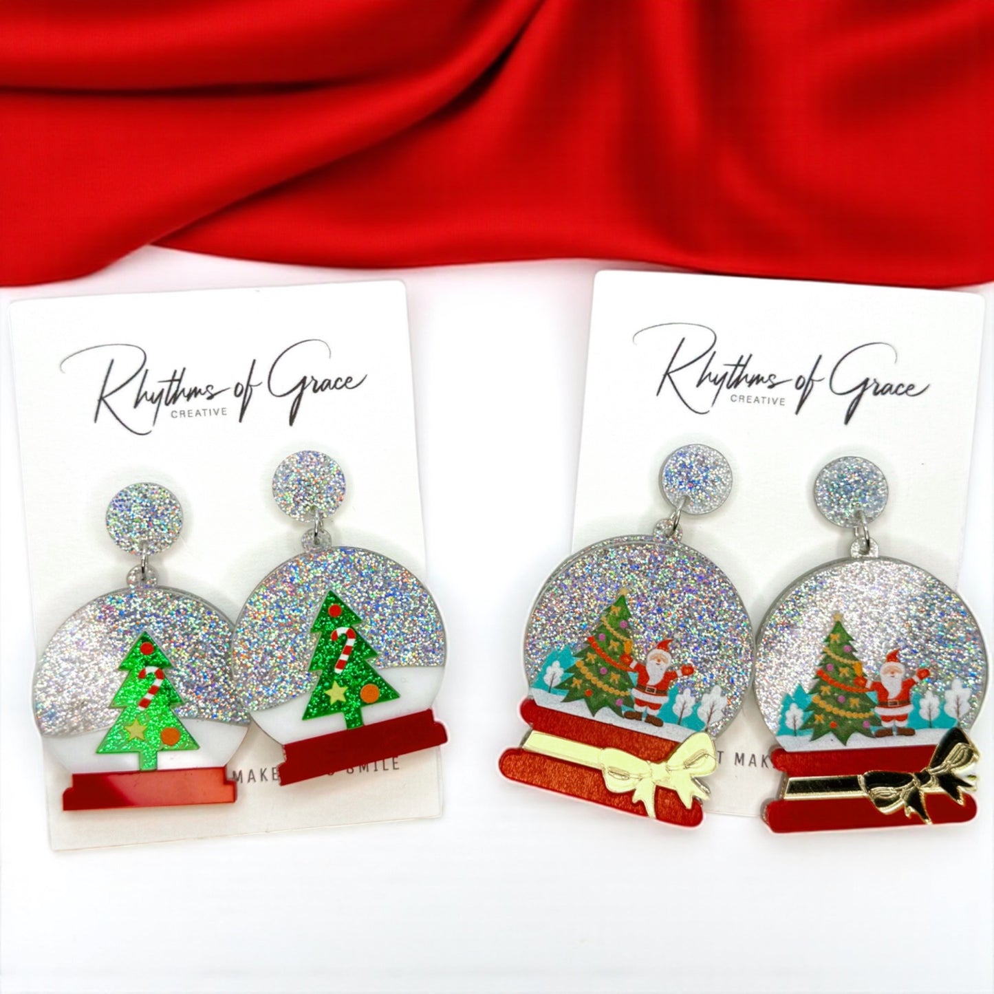 Shake Up Some Holiday Cheer – Snowglobe Dangle Earrings! ❄️🎄