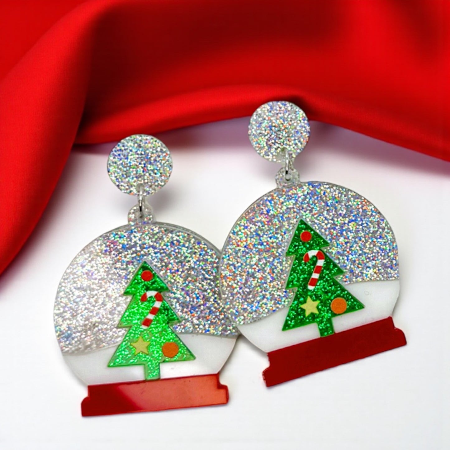 Shake Up Some Holiday Cheer – Snowglobe Dangle Earrings! ❄️🎄