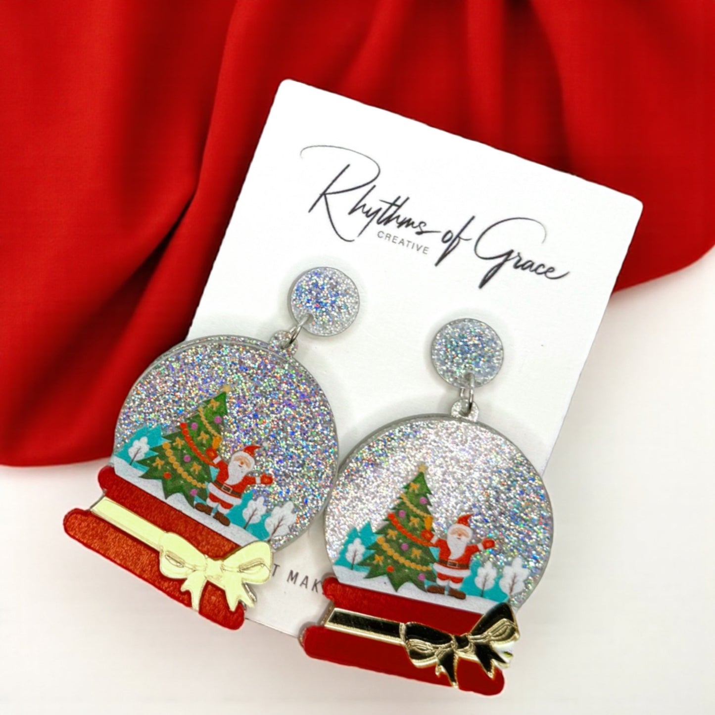 Shake Up Some Holiday Cheer – Snowglobe Dangle Earrings! ❄️🎄