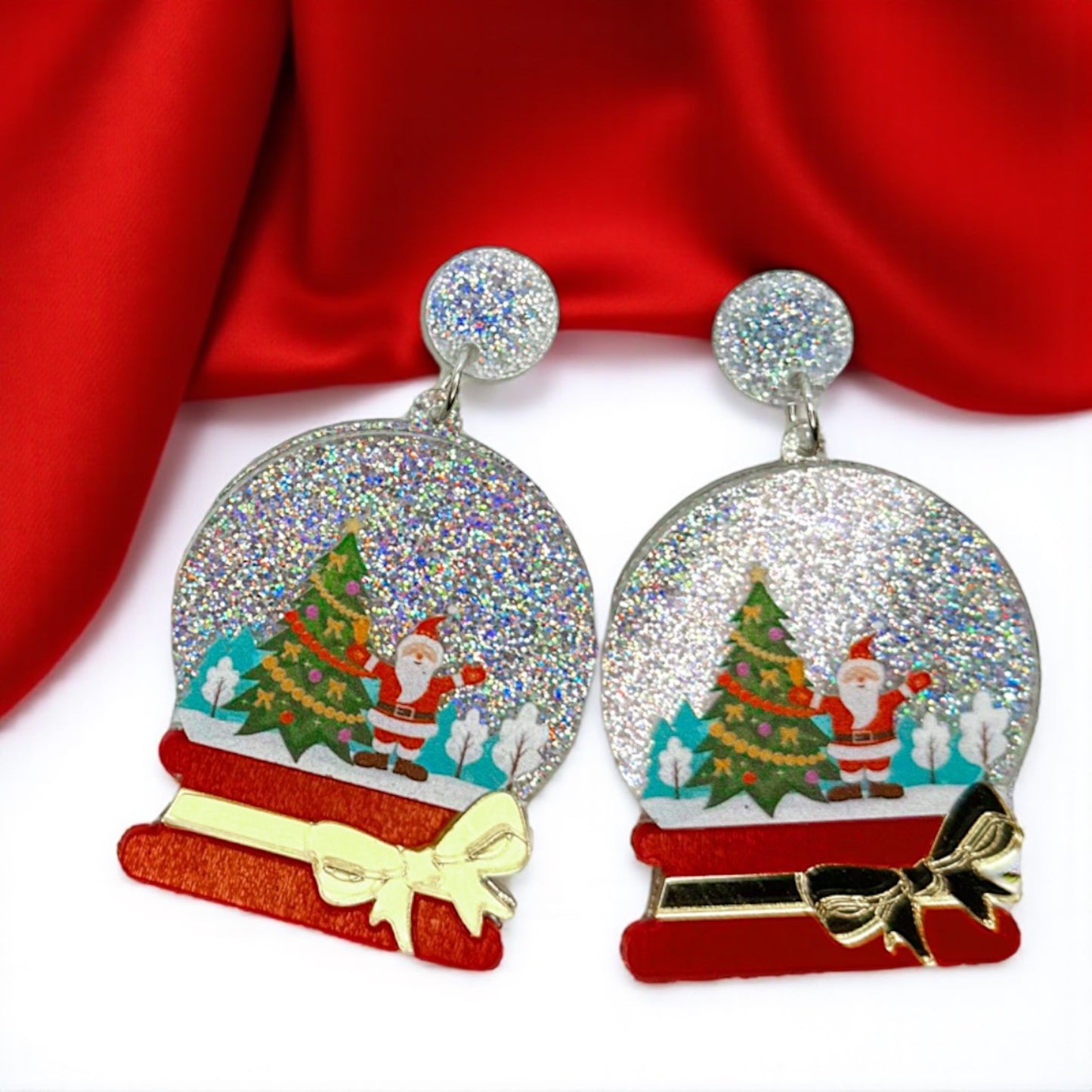 Shake Up Some Holiday Cheer – Snowglobe Dangle Earrings! ❄️🎄