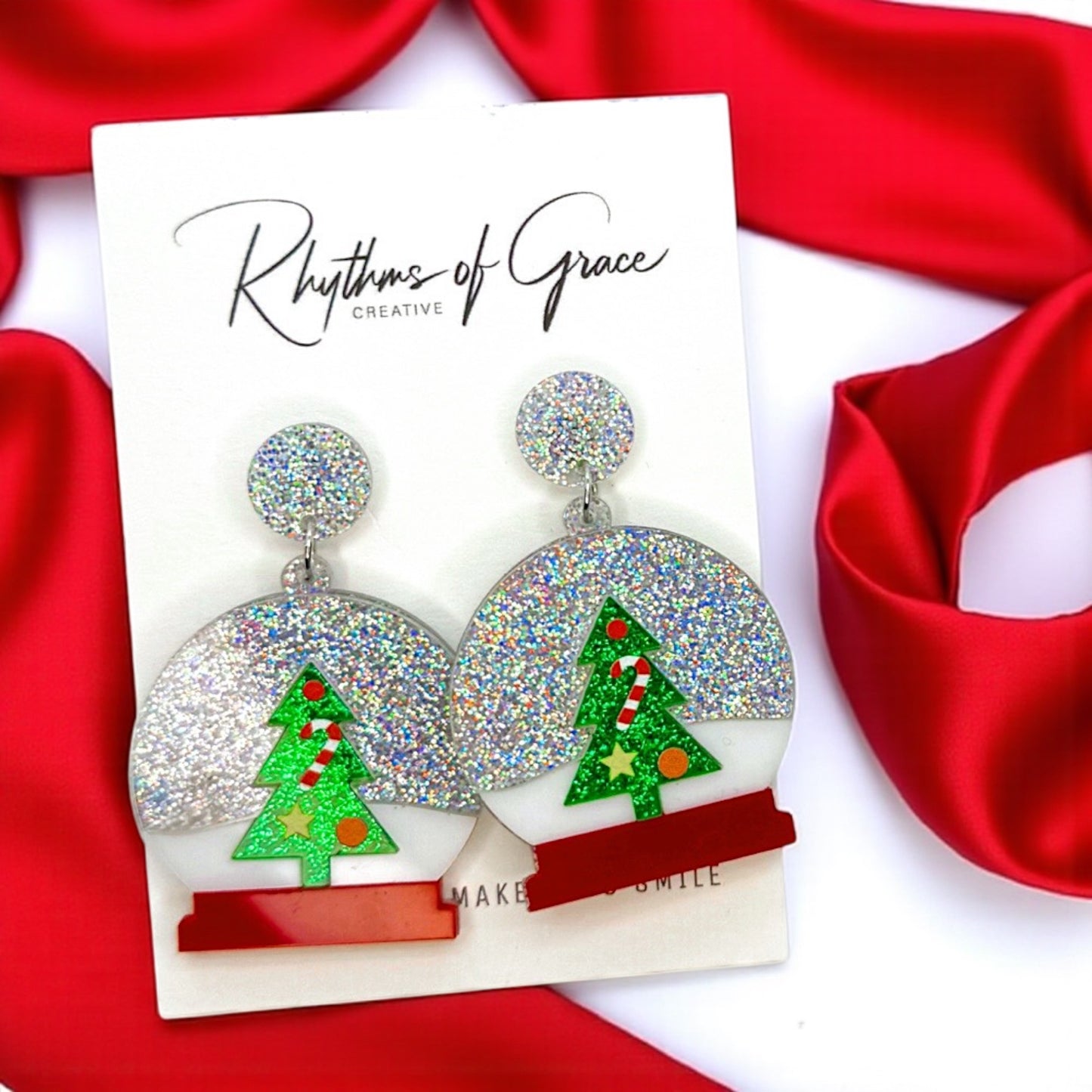 Shake Up Some Holiday Cheer – Snowglobe Dangle Earrings! ❄️🎄