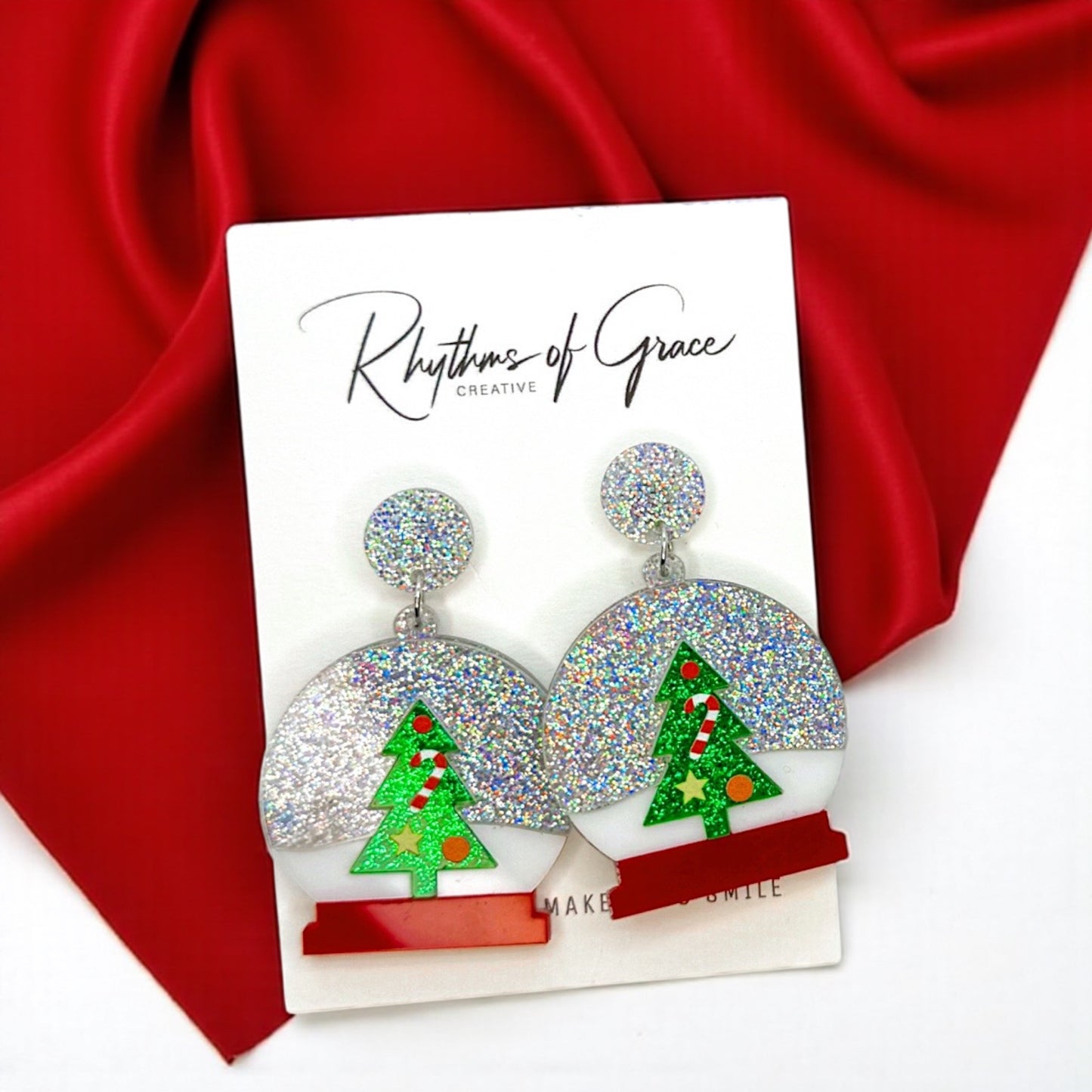 Shake Up Some Holiday Cheer – Snowglobe Dangle Earrings! ❄️🎄