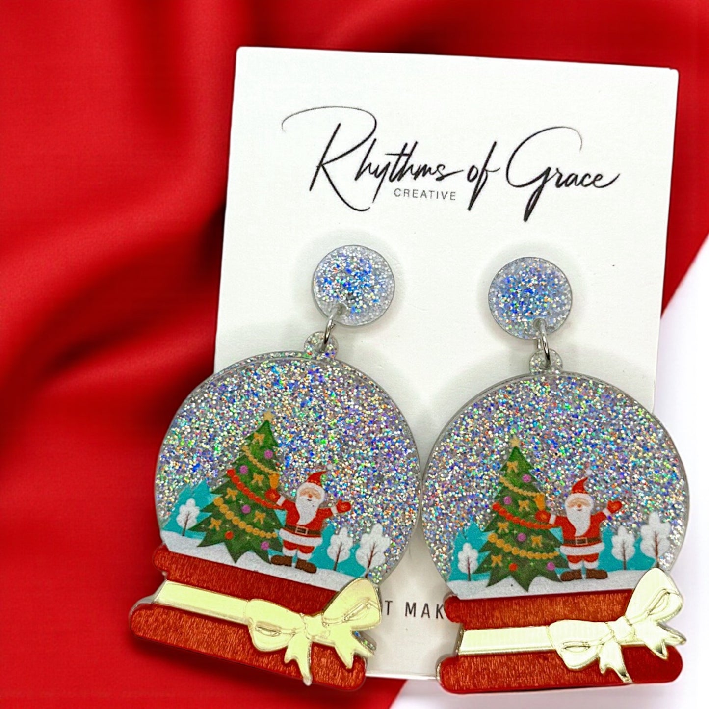 Shake Up Some Holiday Cheer – Snowglobe Dangle Earrings! ❄️🎄