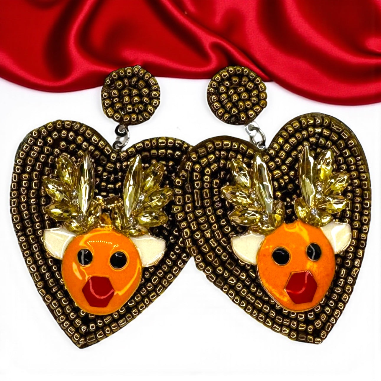 Jolly Holiday Earrings: Choose Santa or Reindeer for Festive Cheer!