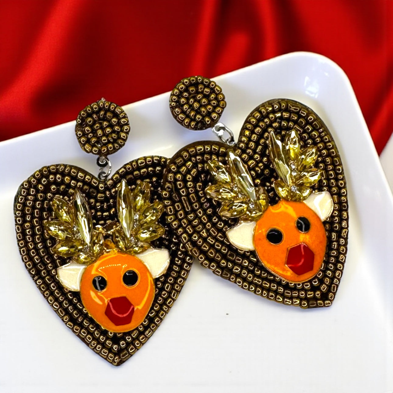 Jolly Holiday Earrings: Choose Santa or Reindeer for Festive Cheer!