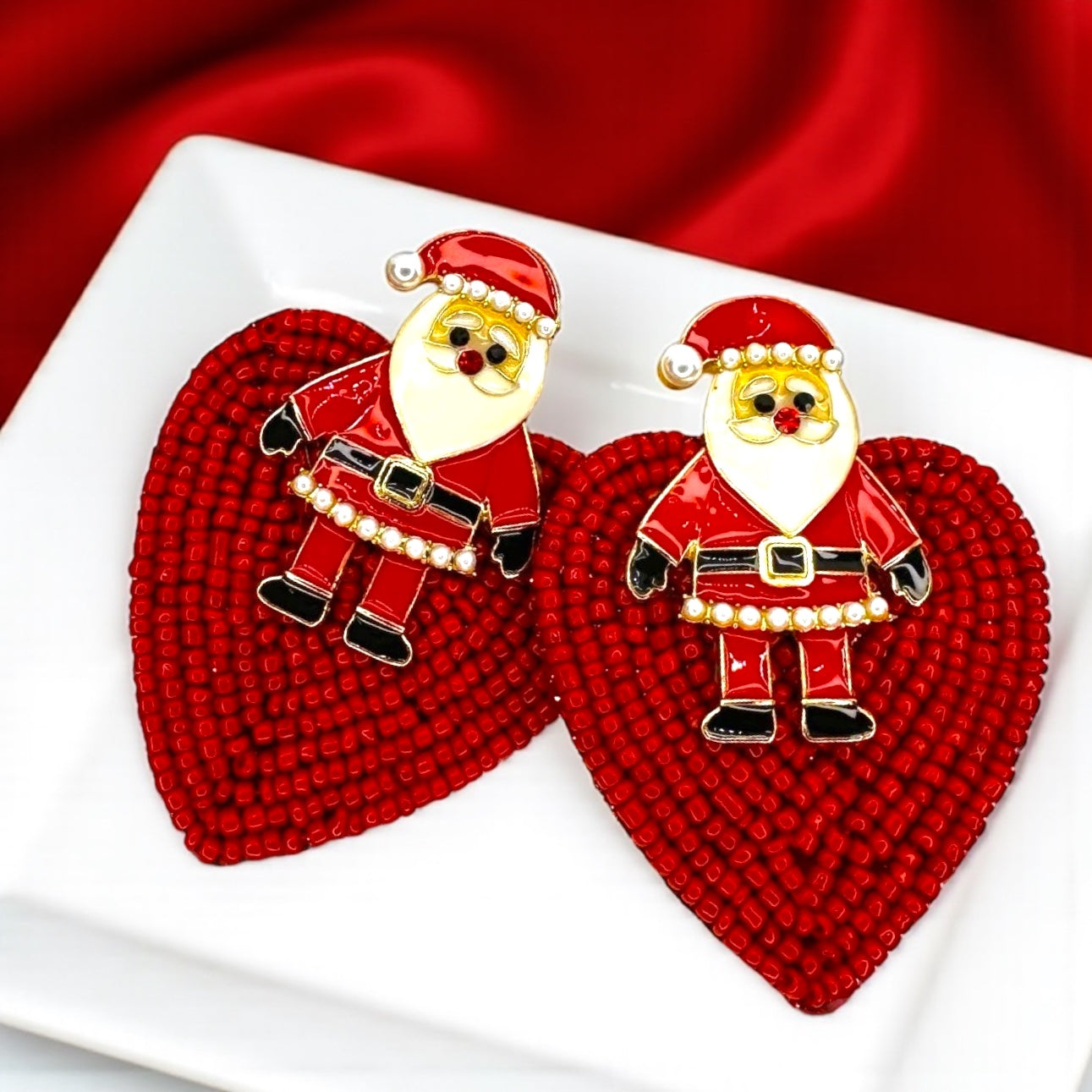 Jolly Holiday Earrings: Choose Santa or Reindeer for Festive Cheer!