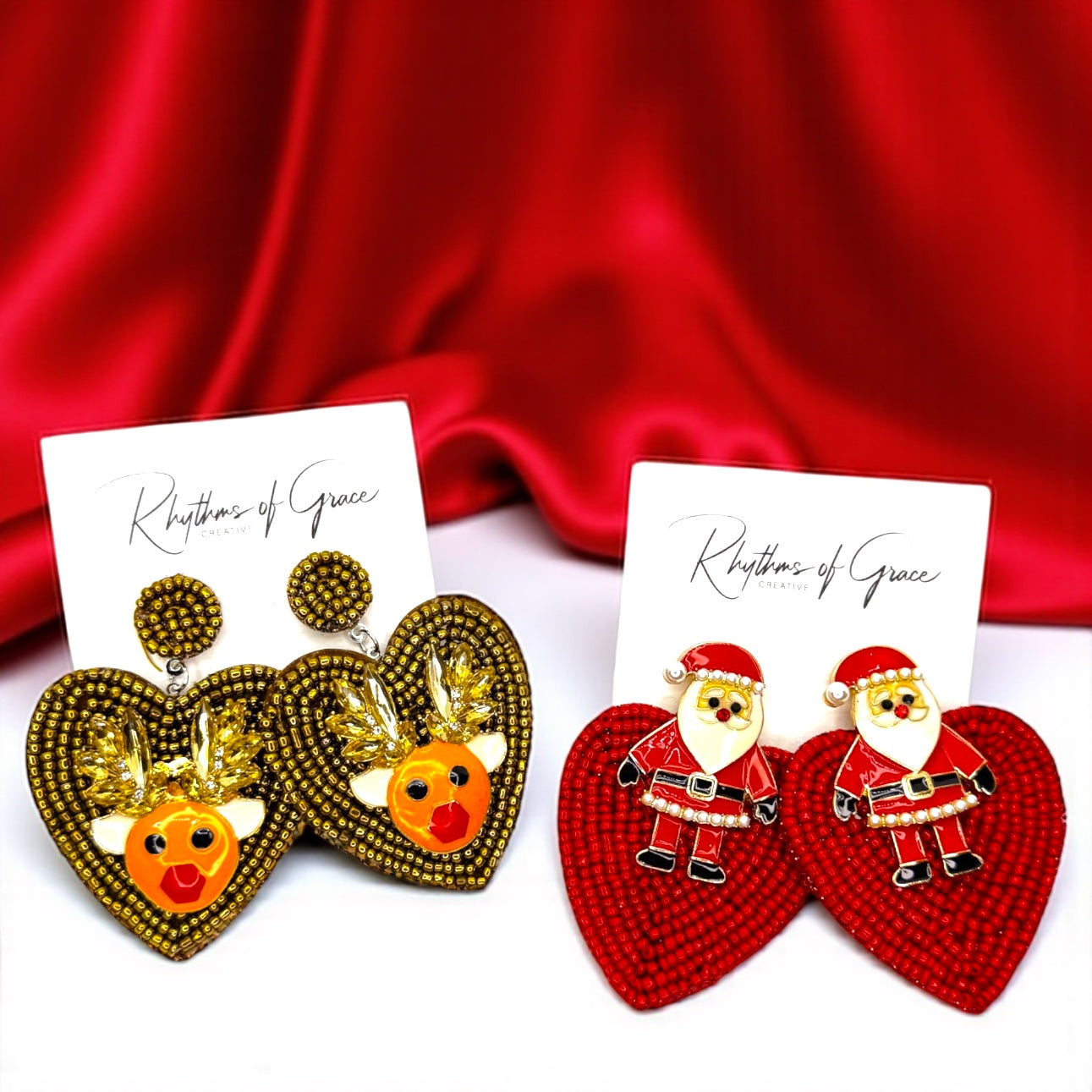 Jolly Holiday Earrings: Choose Santa or Reindeer for Festive Cheer!