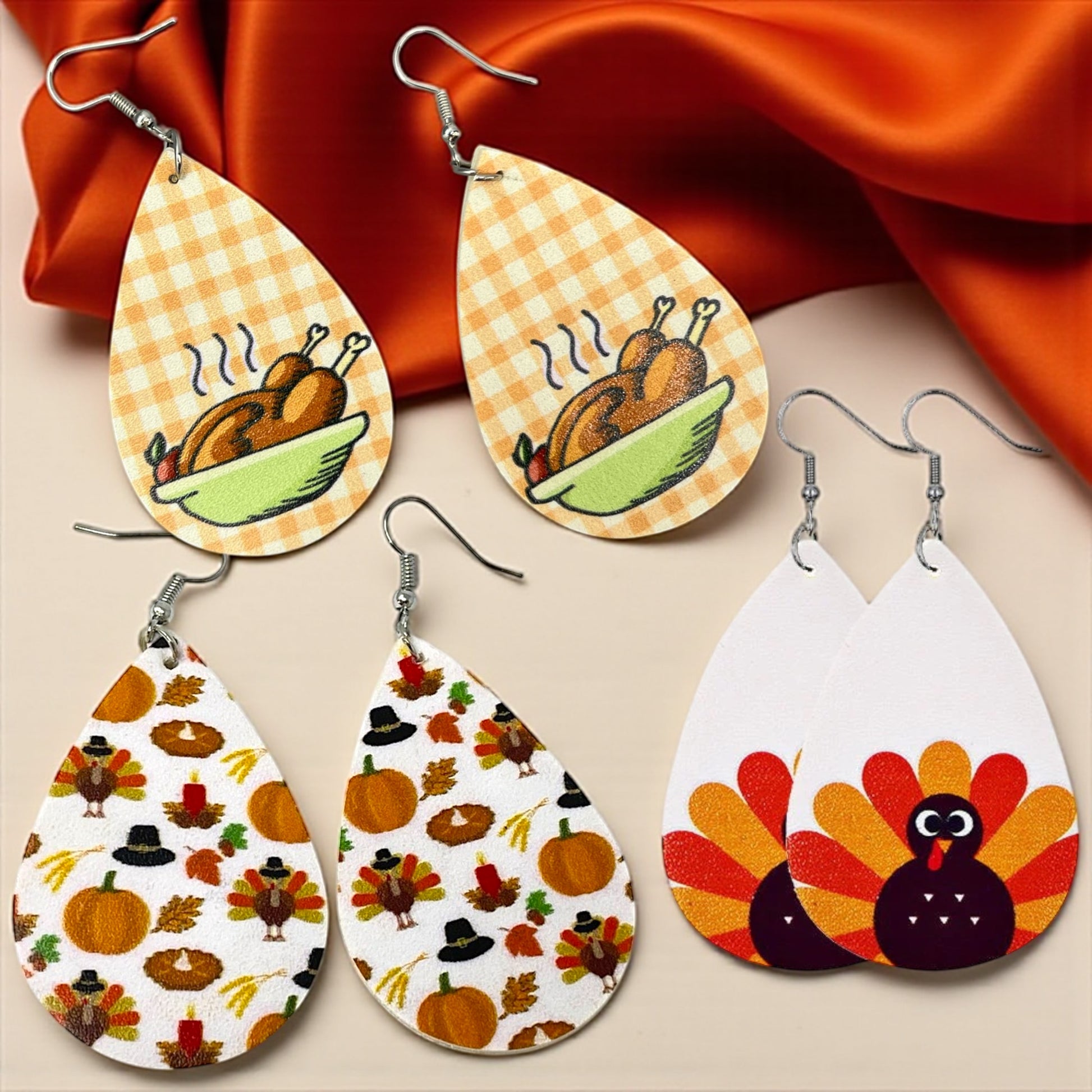 Gobble Gobble Glam: Turkey Teardrop Earrings for Thanksgiving Fun! 🦃 - Rhythms of Grace Creative