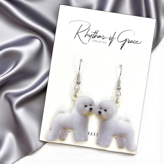 Bichon Frise Dangle Earrings: Flaunt Your Furbaby Love! 🐾