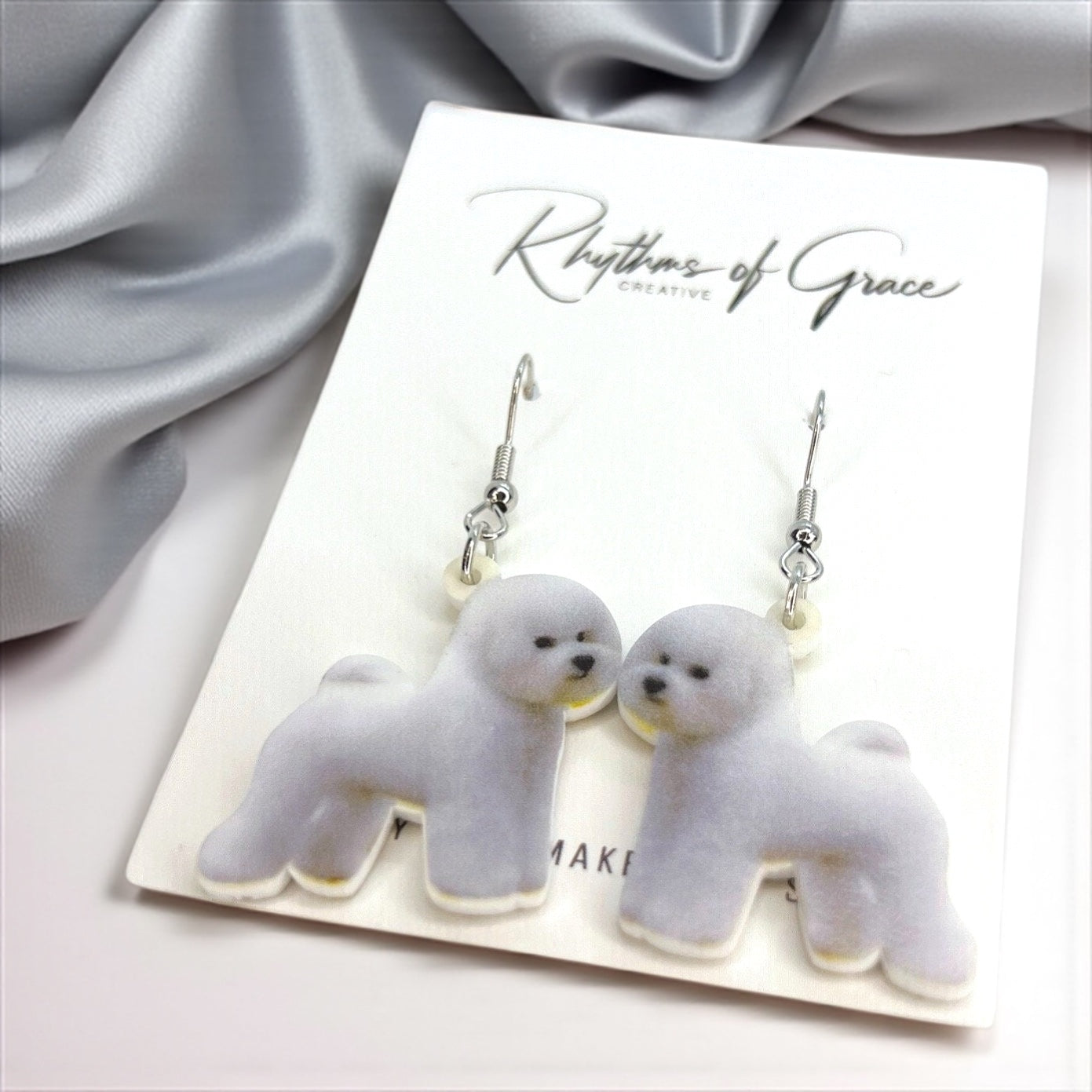 Bichon Frise Dangle Earrings: Flaunt Your Furbaby Love! 🐾