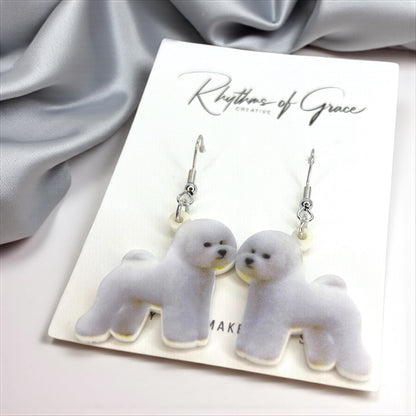 Bichon Frise Dangle Earrings: Flaunt Your Furbaby Love! 🐾