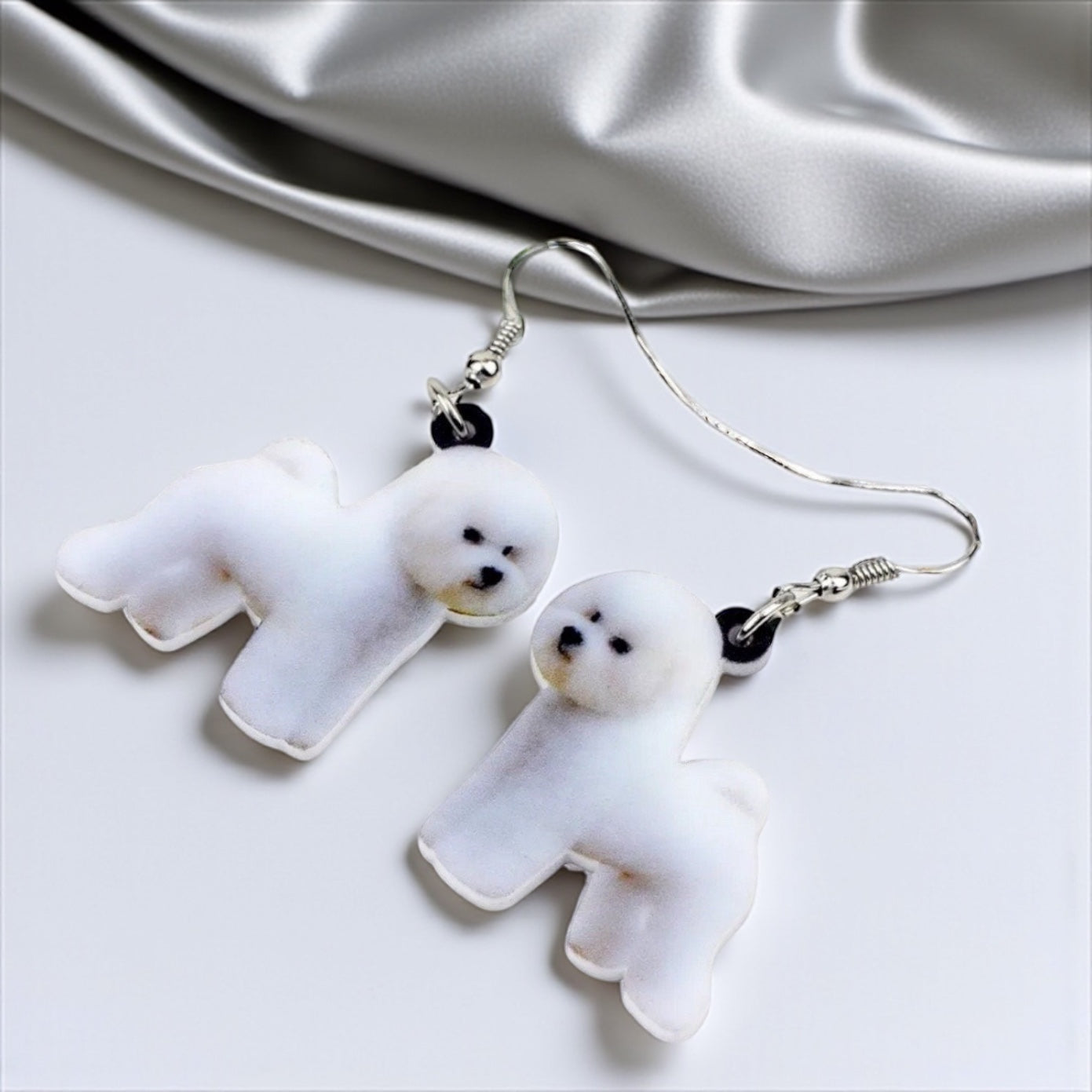Bichon Frise Dangle Earrings: Flaunt Your Furbaby Love! 🐾