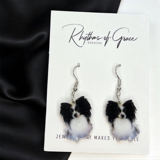 Papillon Dangle Earrings: Flaunt Your Furbaby Flair! 🐾