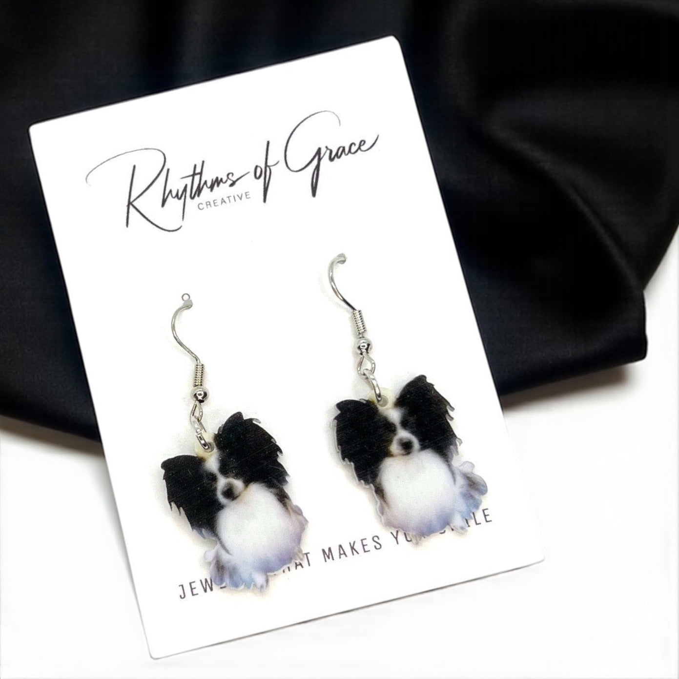 Papillon Dangle Earrings: Flaunt Your Furbaby Flair! 🐾