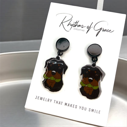 Rottweiler Dangle Earrings: Unleash Your Style! 🐾