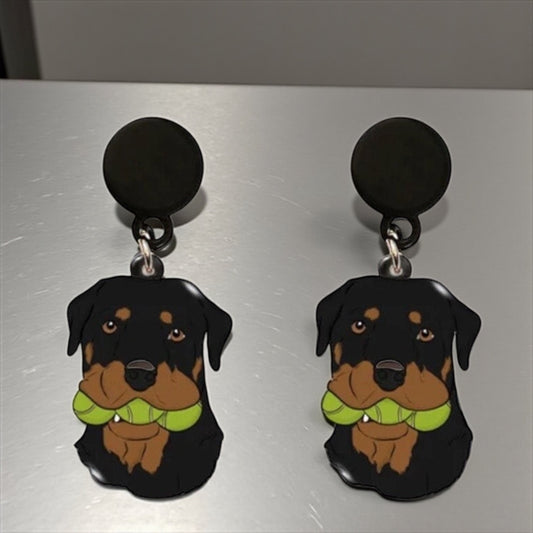 Rottweiler Dangle Earrings: Unleash Your Style! 🐾