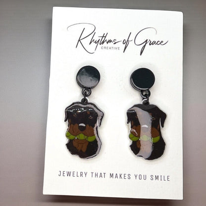 Rottweiler Dangle Earrings: Unleash Your Style! 🐾