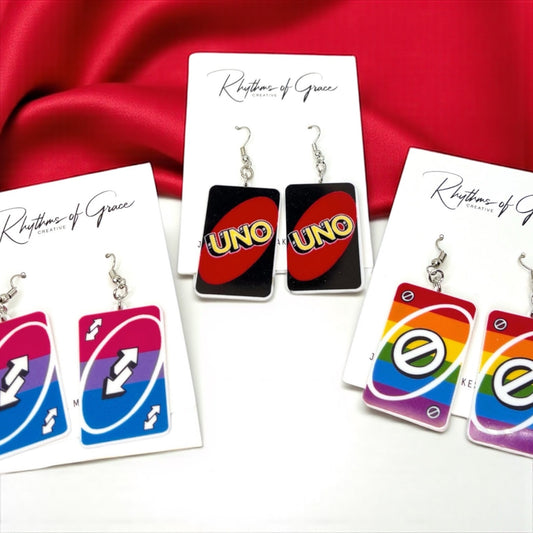 UNO-Forgettable Fun: Colorful Card Earrings That Deal Style! - Rhythms of Grace Creative