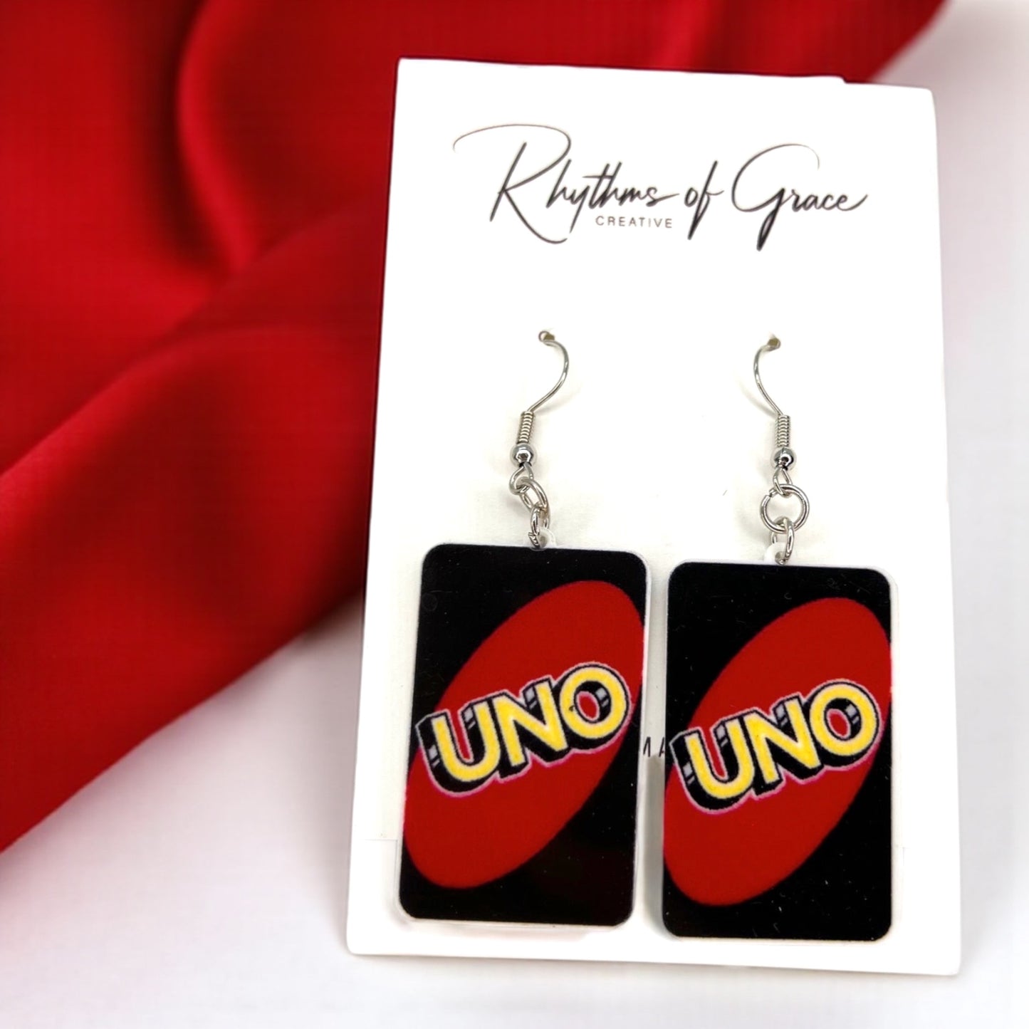 UNO-Forgettable Fun: Colorful Card Earrings That Deal Style! - Rhythms of Grace Creative