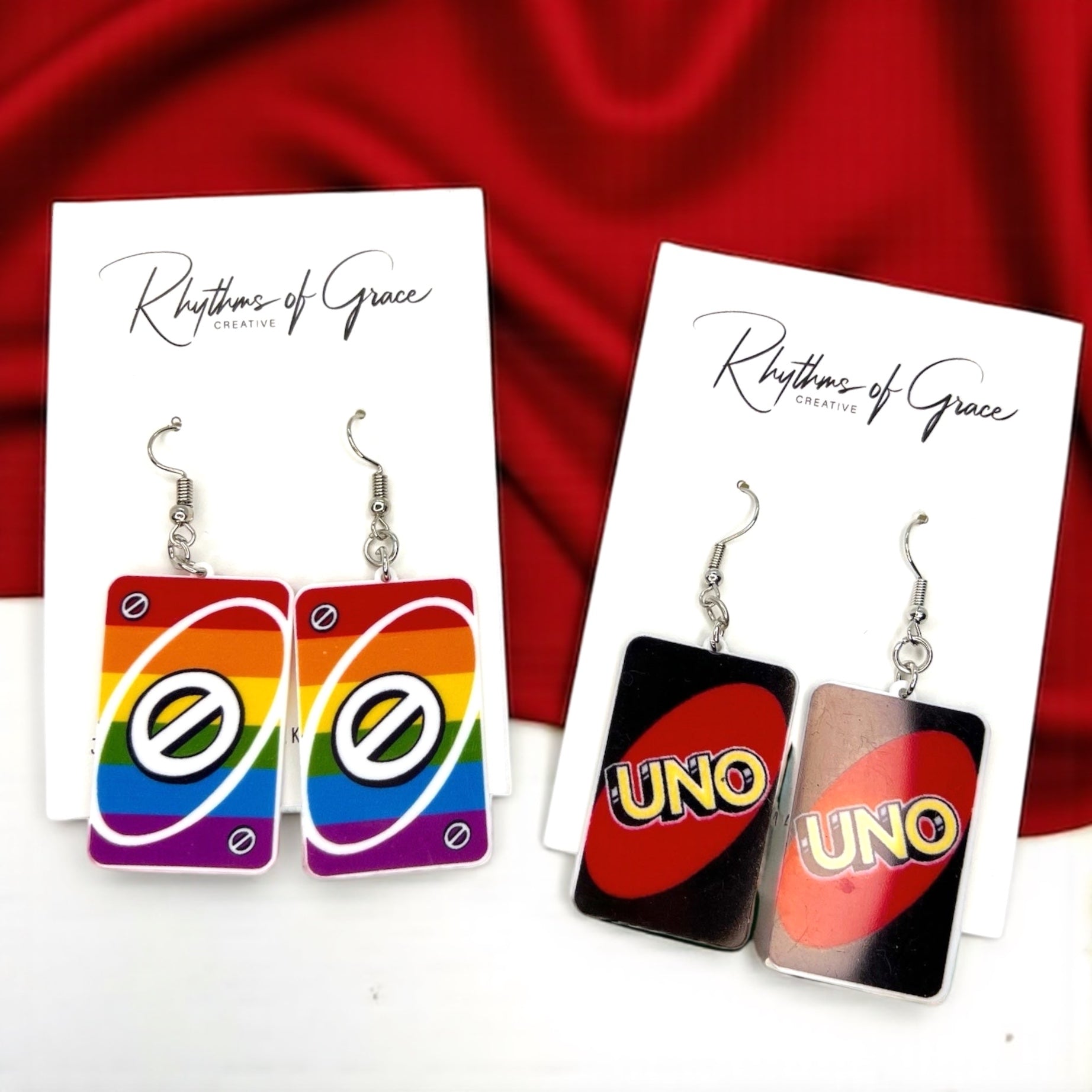 UNO-Forgettable Fun: Colorful Card Earrings That Deal Style! - Rhythms of Grace Creative
