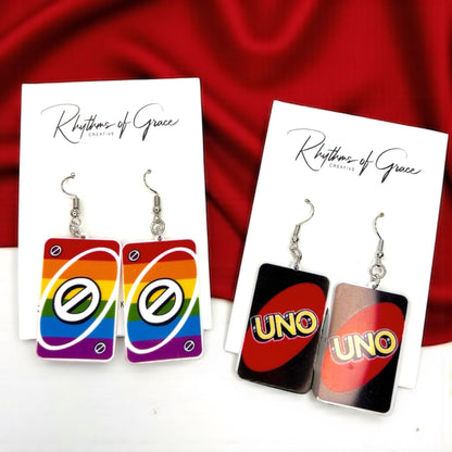 UNO-Forgettable Fun: Colorful Card Earrings That Deal Style! - Rhythms of Grace Creative