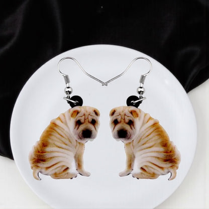 Wagging Wrinkles: Playful Shar Pei Earrings!