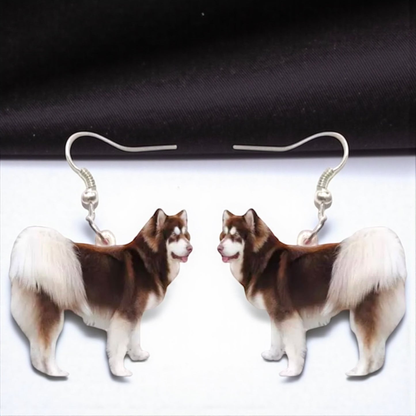 Furry Fashion: Adorable Siberian Husky Earrings for Dog Devotees!