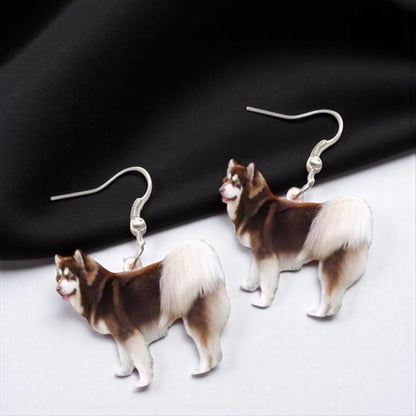 Furry Fashion: Adorable Siberian Husky Earrings for Dog Devotees!