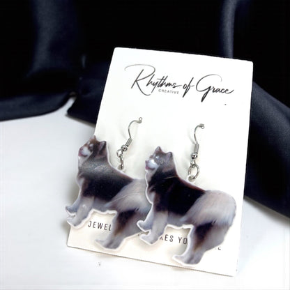 Furry Fashion: Adorable Siberian Husky Earrings for Dog Devotees!
