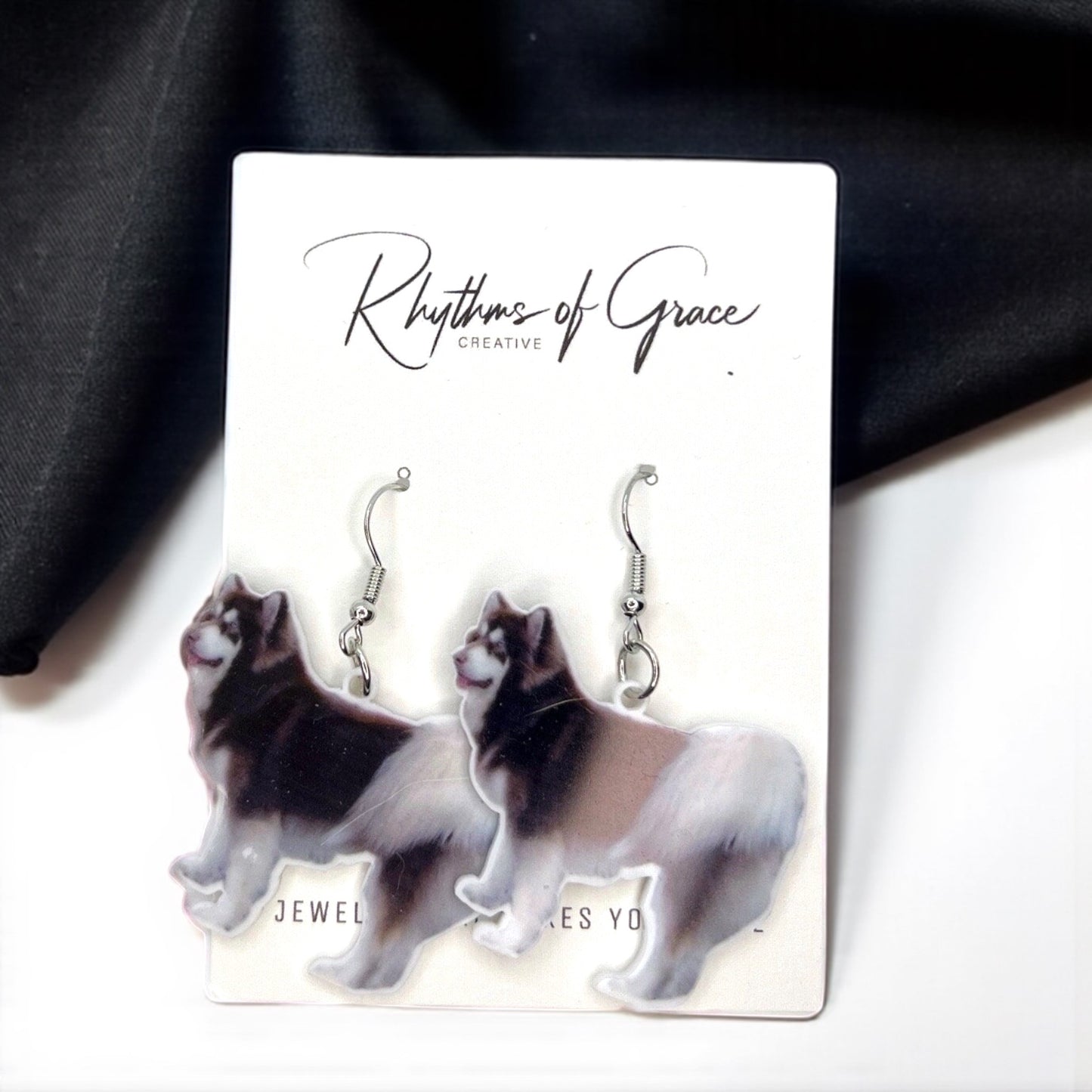 Furry Fashion: Adorable Siberian Husky Earrings for Dog Devotees!