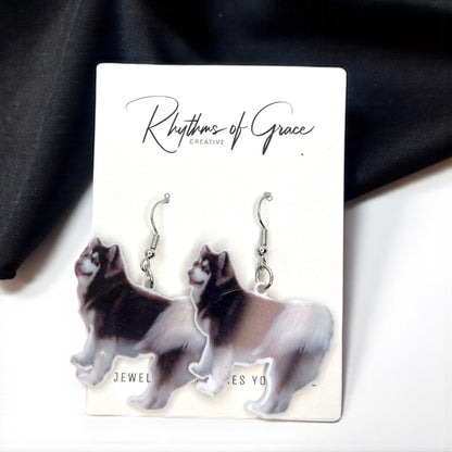 Furry Fashion: Adorable Siberian Husky Earrings for Dog Devotees!