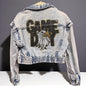 Fly High in Style: Eagles Game Day Sequin Jean Jacket