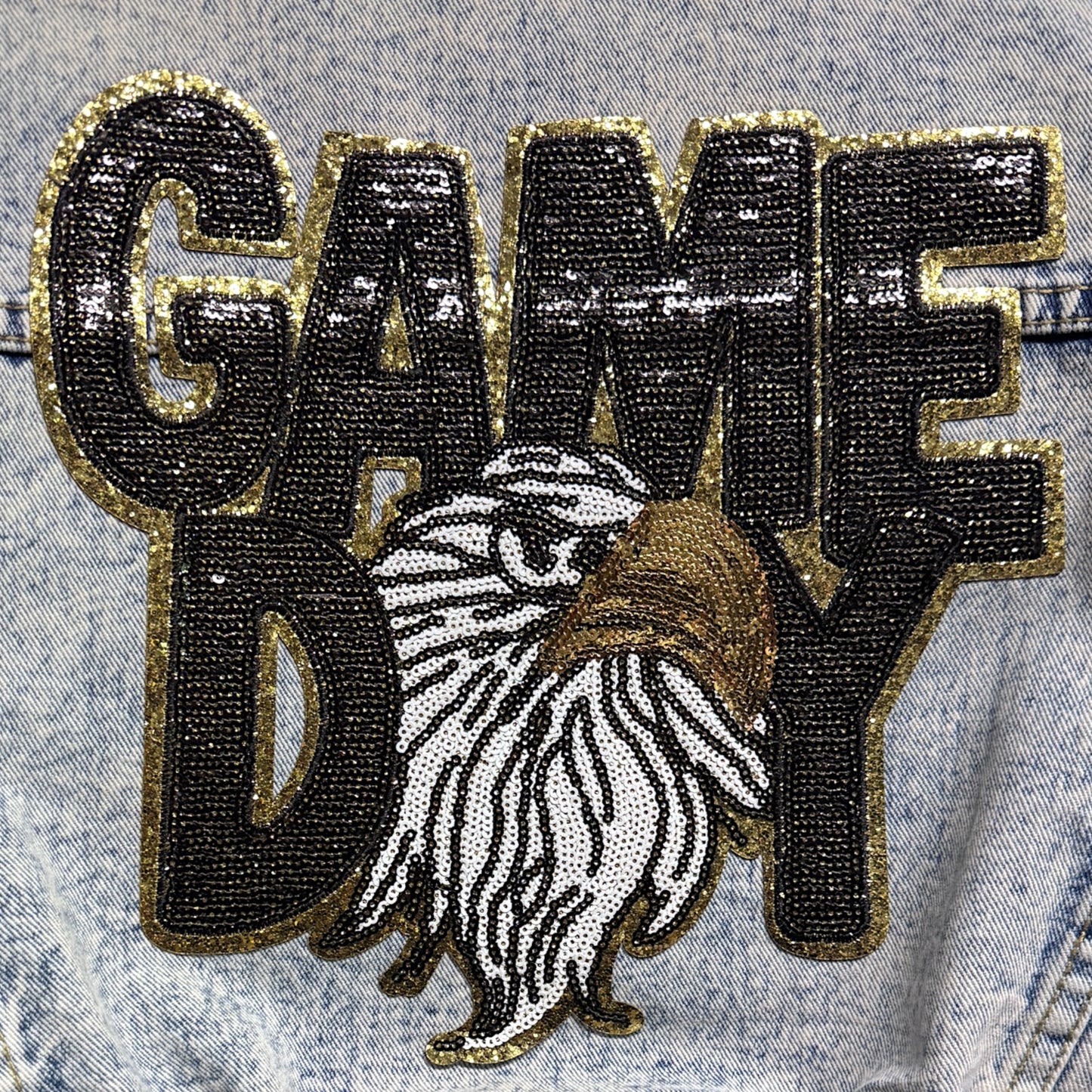 Fly High in Style: Eagles Game Day Sequin Jean Jacket