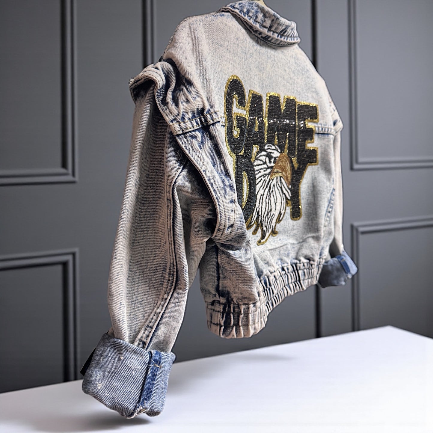 Fly High in Style: Eagles Game Day Sequin Jean Jacket