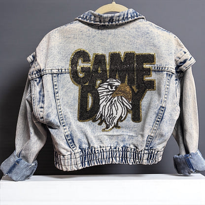 Fly High in Style: Eagles Game Day Sequin Jean Jacket