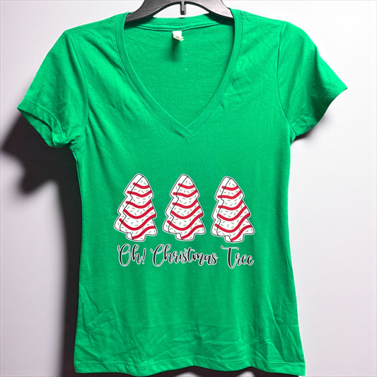 Oh Christmas Tree! Women's V-Neck Tee - 'Junior Fit'