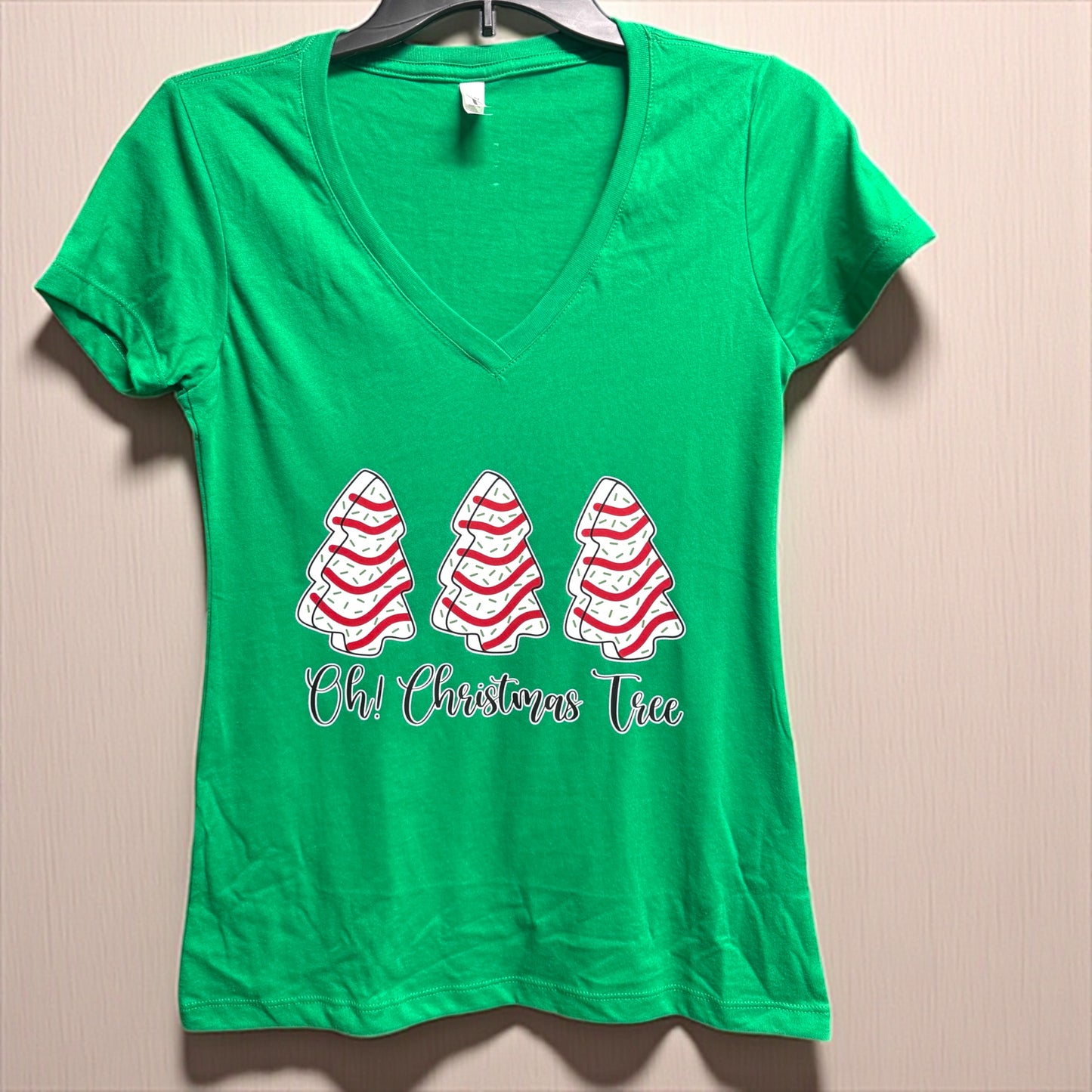 Oh Christmas Tree! Women's V-Neck Tee - 'Junior Fit'