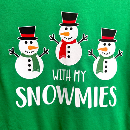 With My Snowmies! Women's V-Neck Tee - 'Junior Fit'