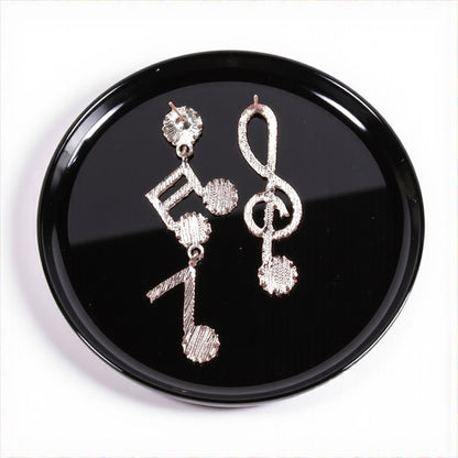 Sparkle & Shine: Rhinestone Musical Notes Dangle Earrings 🎶