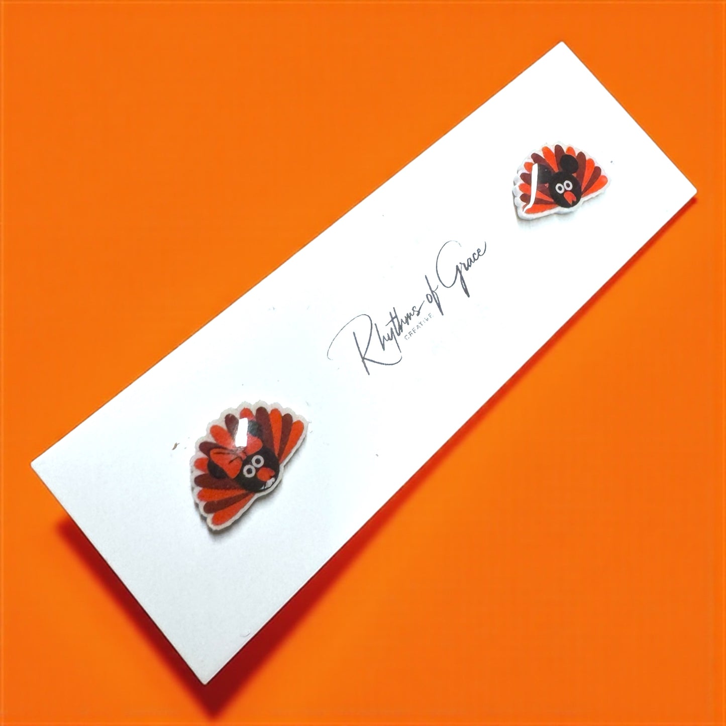 Thanksgiving Chic: Adorable Mouse Ears Turkey Stud Earrings!