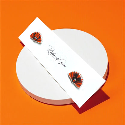 Thanksgiving Chic: Adorable Mouse Ears Turkey Stud Earrings!