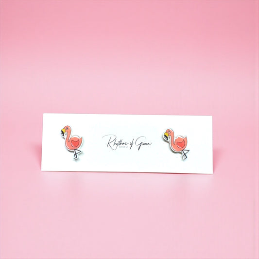 Pretty in Pink – Flamingo Stud Earrings 🦩