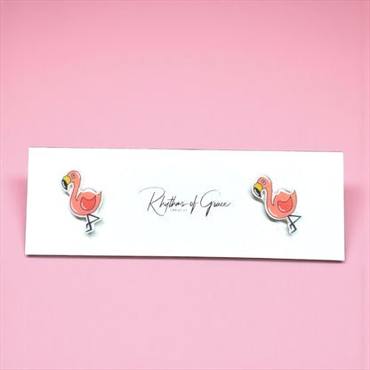 Pretty in Pink – Flamingo Stud Earrings 🦩