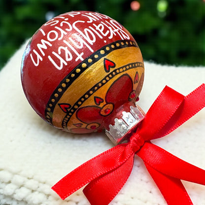 Royal Sparkle: Hand-Painted 'Straighten Your Crown, Sis!' Ornament!