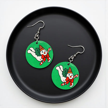 Mr. Bingle Christmas Dangle Earrings – Handmade Holiday Jewelry 🎄